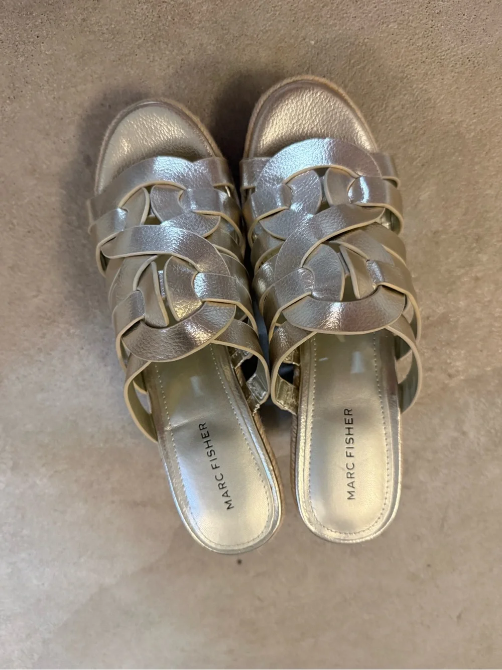 Marc Fisher strappy metallic